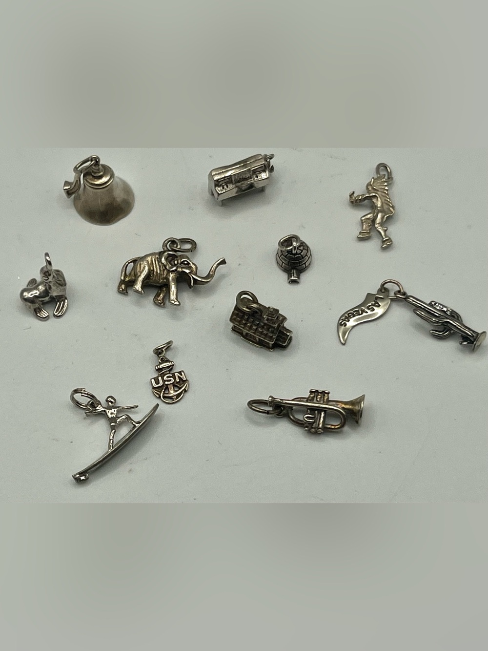 Vintage Sterling Silver Charm Bracelet Charms 25g